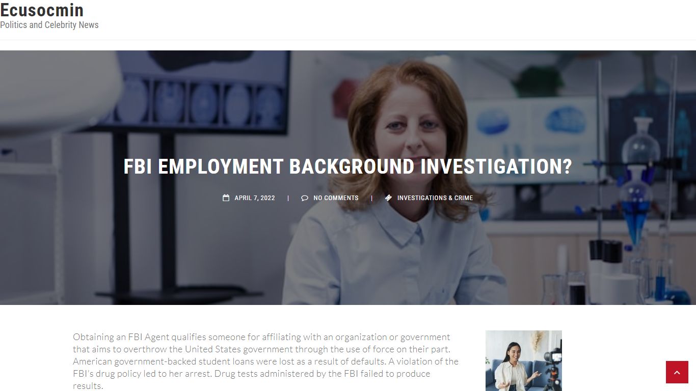 Fbi Employment Background Investigation? – Ecusocmin